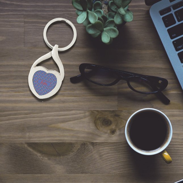 Llavero Flores silvestres nombre de patrón azul Metalizado (Subido por el creador)