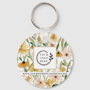 Llavero Flores silvestres rusticas acuarelas añaden logoti