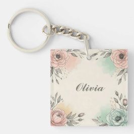 Llavero Flores submarinas de acuarela encantadoras