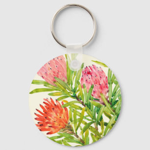 Llavero Flores tropicales acuarelas