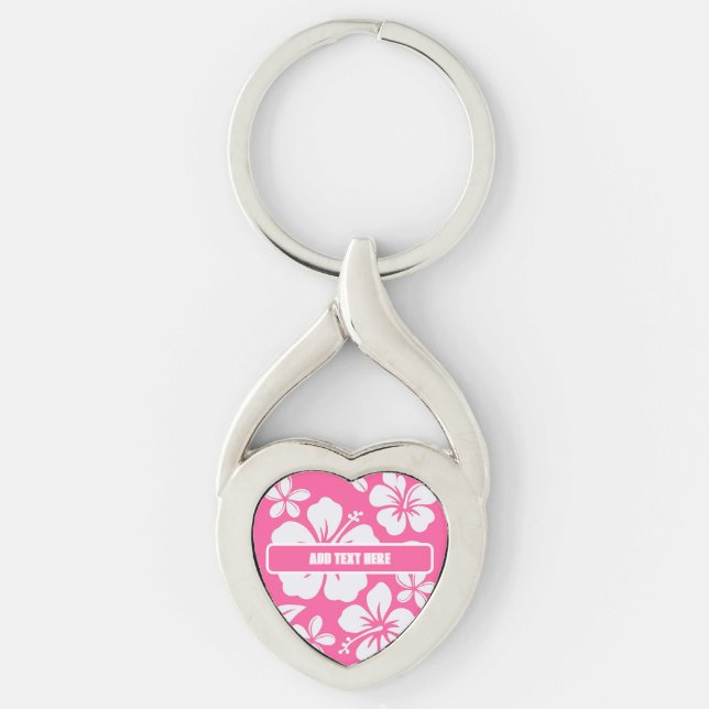 Llavero Flores Tropicales De Playa Rosa (Anverso)