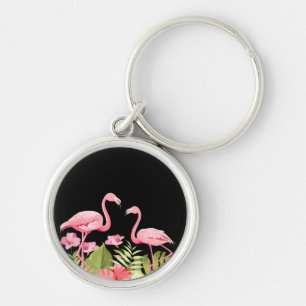 Llavero Flores Tropicales y Diseño de Flamencos