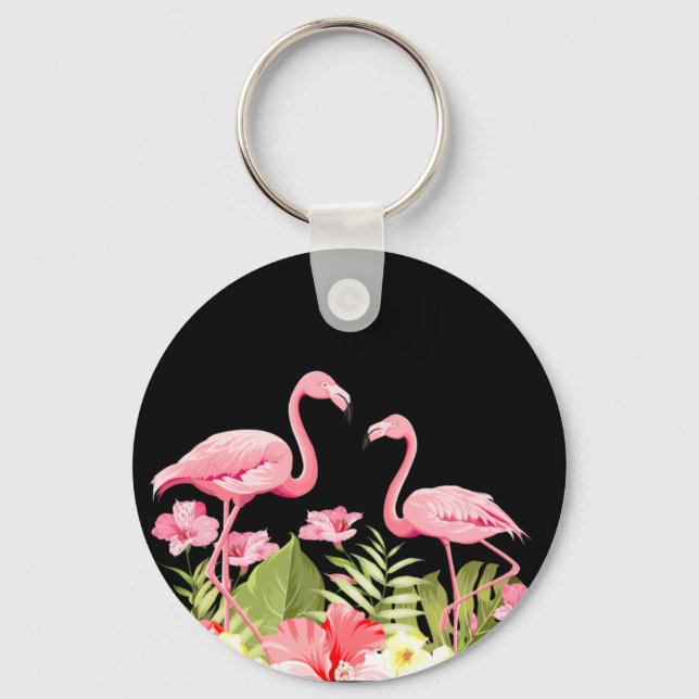 Llavero Flores Tropicales Y Flamencos-32146 (Anverso)
