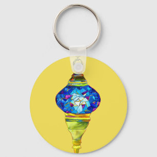 Llavero Flores turcas mosaico arte acuarela