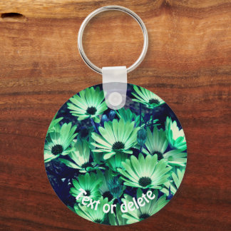 Llavero Flores verdes de margarita personalizadas