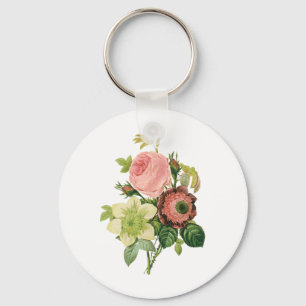 Llavero Flores Vintage, Anemone Rosas Clemátide por Redout