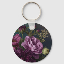Llavero Flores Vintage Oscuras