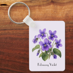 Llavero Flores Violetas de Febrero