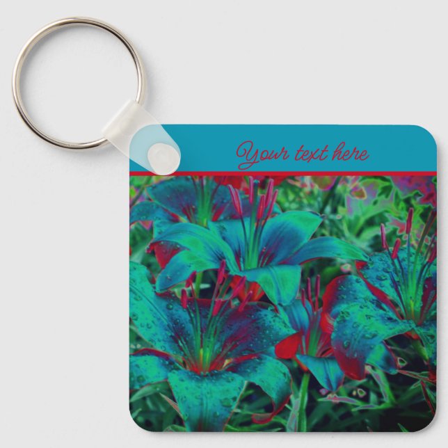 Llavero Flores Vivid Blue Lily Personalizadas (Anverso)