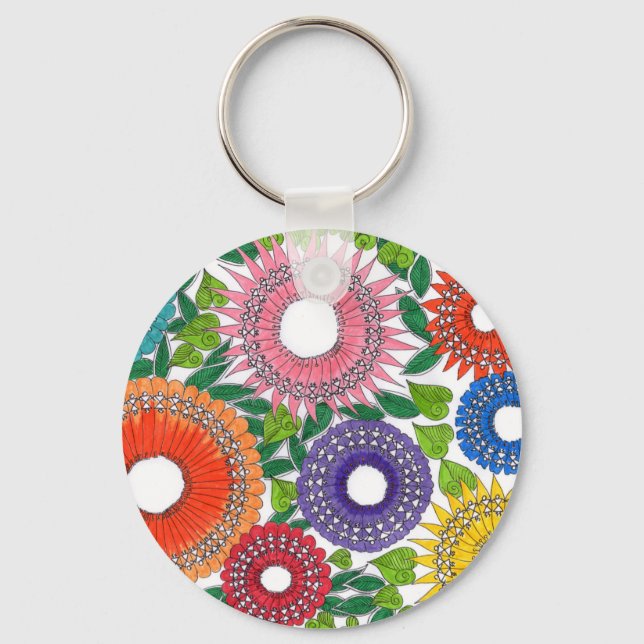 Llavero flores warli (Anverso)