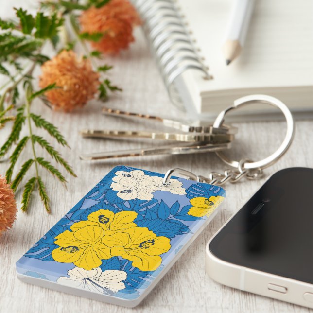 Llavero Flores y hojas de Hibiscus (Frente Derecha)