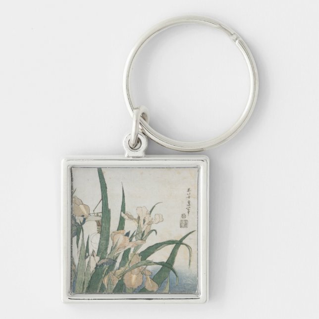 Llavero Flores y saltamontes, c.1830-31 del iris (Frente)