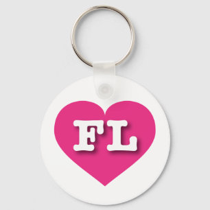 Llavero Florida Hot PInk Heart - Me encanta FL