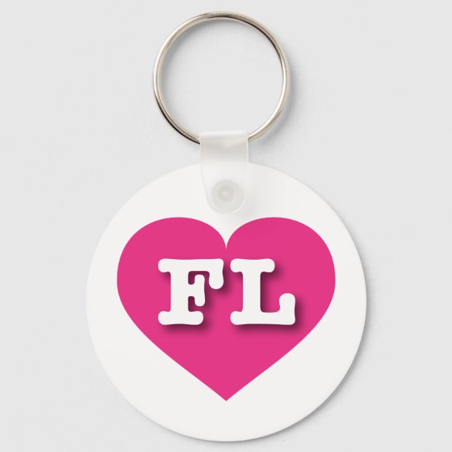 Llavero Florida Hot PInk Heart - Me encanta FL (Anverso)