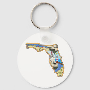 Llavero Florida Map Jacksonville Miami Tampa Key West