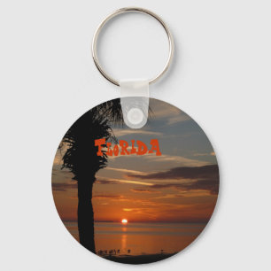 Llavero Florida Sunset con cadena de claves Palm Tree
