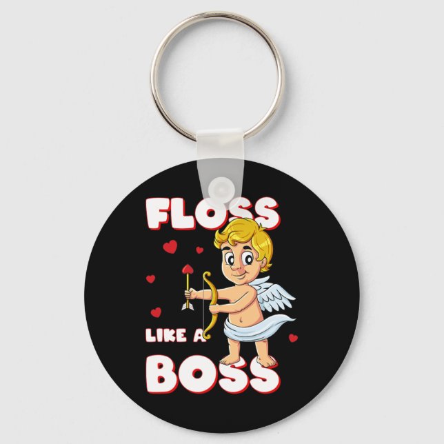 Llavero Floss Como Un Jefe Cupido Día de San Valentín Chic (Anverso)