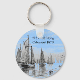 Llavero "Flota de Velero de Pesca Vintage-1878,"
