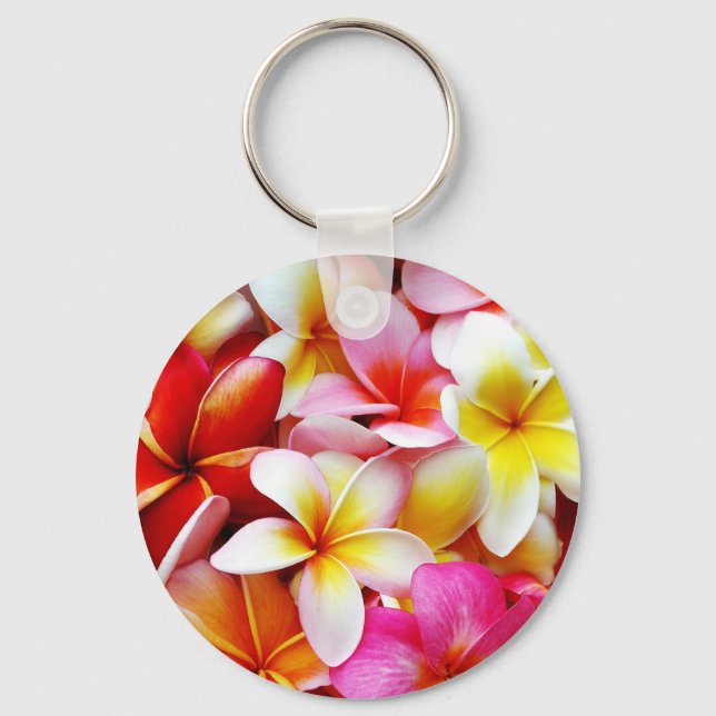 Llavero Flower Hawaii Personalizada Plumeria Frangipani (Anverso)
