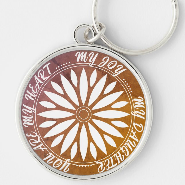 LLAVERO FLOWER MODERN GIFT FROM MOM DAD SISTER SON BOSS (Frente)