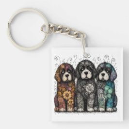 Llavero Flower Power Newfies