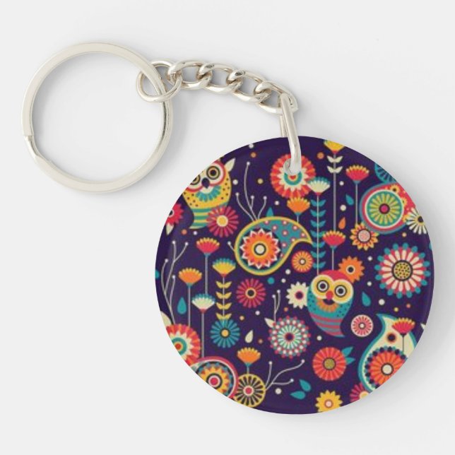 Llavero flowers acrylic keychain (Frente)