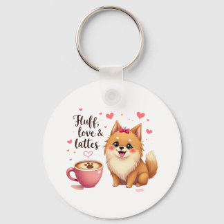 Llavero Fluff, Amor & Lattes