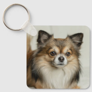 Llavero Fluffy Long Haired Chihuahua Puppy Dog