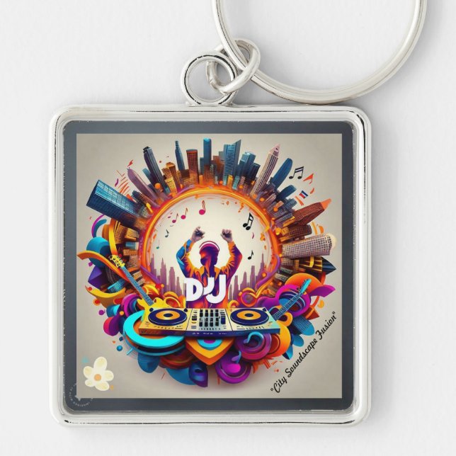Llavero "Flujo musical de Cityscape" (Frente)