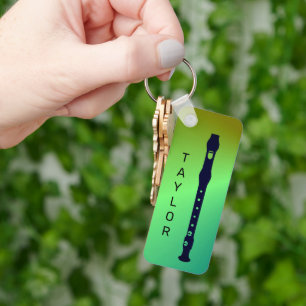 Llavero Flutista Mínimo Flutista Colorido Moderno Personal