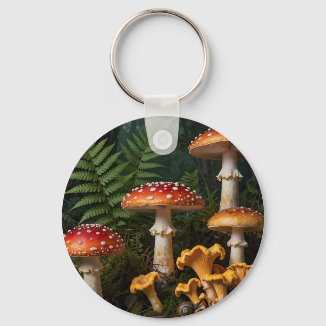 Llavero Fly Agaric Mushrooms Forest Botanical (Anverso)