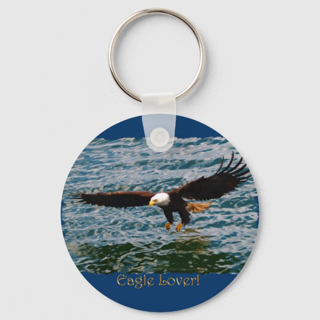 Llavero Flying Bald Eagle Fishing Wildlife keychain (Anverso)