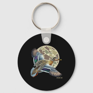 Llavero Flying Mottled Duck Camouflage Camo Caza de Patos 