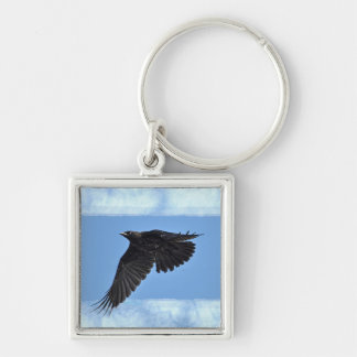 Llavero Flying Raven Arte Moderno en Azul