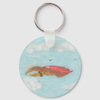 Llavero Flying Three Toed Sloth con capa roja, Supersloth