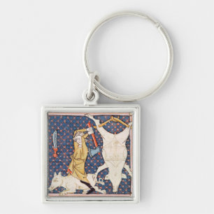 Llavero Fol.59v diciembre: Cerdos de la matanza