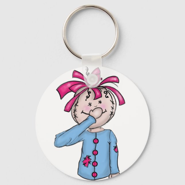 Llavero Folk Rag Doll Personalizado (Anverso)
