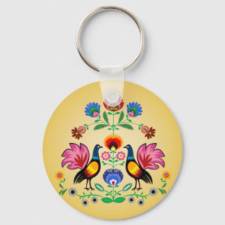 Llavero Folklore polaco con flores y pañuelos decorativos
