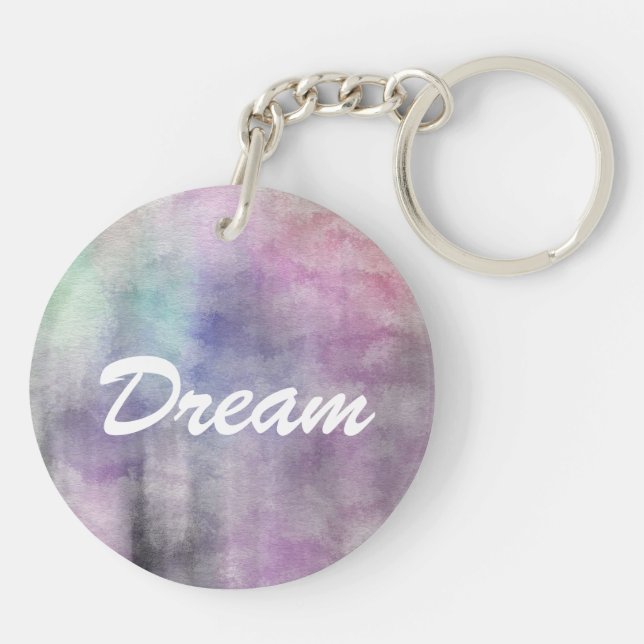 Llavero fondo abstracto de la acuarela del arte en el (Atrás)