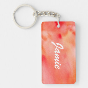 Llavero Fondo abstracto de la acuarela - naranja