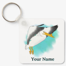 Fondo azul de pelícano personalizado