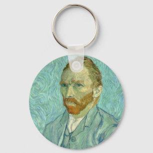Llavero Fondo azul del autorretrato de Vincent Van Gogh