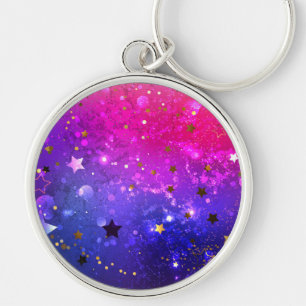 Llavero Fondo azul rosa brillante