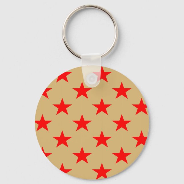 Llavero Fondo Beige Y Estrellas Rojas (Anverso)