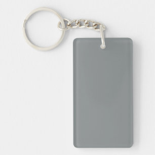 Llavero Fondo de color gris personalizado plateado