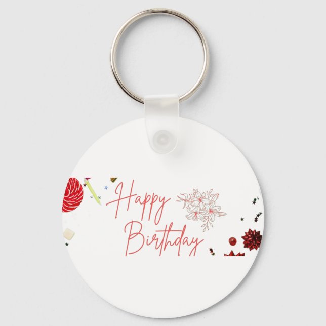 Llavero Fondo de fiesta de cumpleaños con composición plan (Anverso)