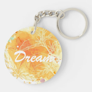 Llavero Fondo de la acuarela del vector y flores