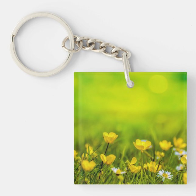 Llavero Fondo de las flores de primavera (Frente)