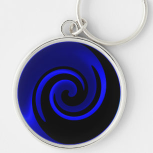 Llavero Fondo de zafiro azul y remolino negro