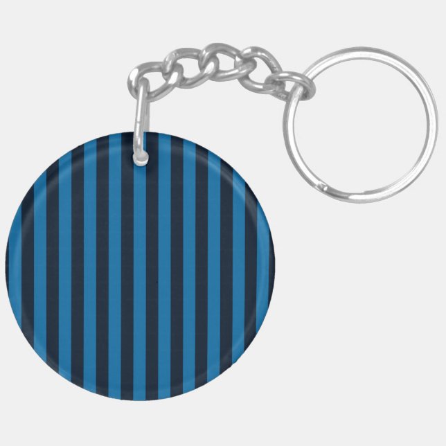 Llavero Fondo decorativo de rayas verticales azules (Izquierda Bajo)